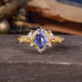 Kite Cut Nature-Inspired Tanzanite Engagement Ring